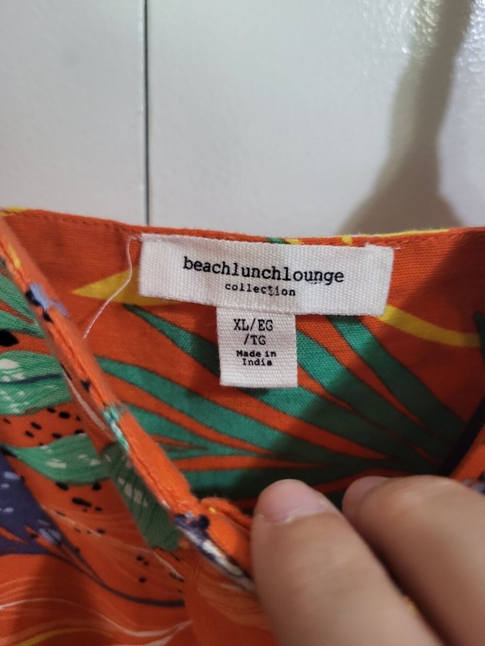 Beach Lunch Lounge XL Linen Blend Braided Strap Button Front Dress Tropical - Picture 3 of 9